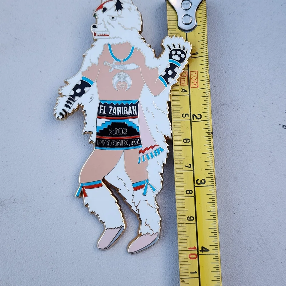 Figural bear Native American enamel Shriners bolo clip El Zaribah Phoenix AZ - Picture 6 of 9